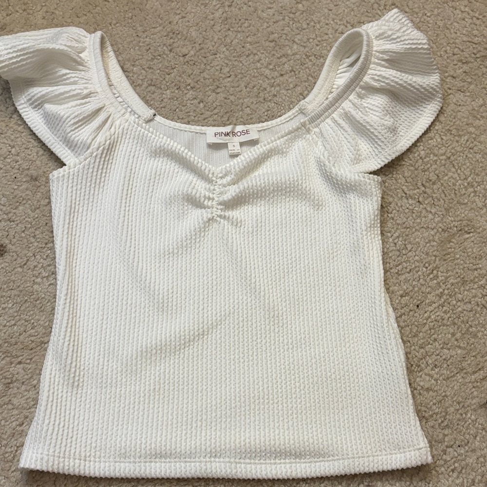 Marshalls Women's White Ribbed Blouse